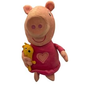Peppa Pig Musical Plush Toy with‎ Teddy Bear Stuffed Animal Pink Piggy 12 inch